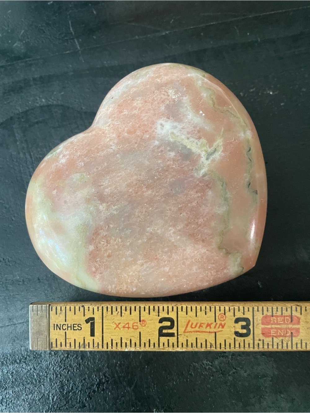 Large polished crystal, heart and peach calcite - Picture 4 of 10
